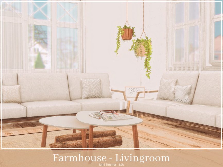 Farmhouse Livingroom by Mini Simmer from TSR • Sims 4