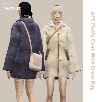Fluffy Coat With Cross Bag from Charonlee