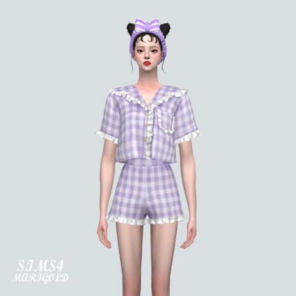 Frill Pajama Set from SIMS4 Marigold • Sims 4 Downloads