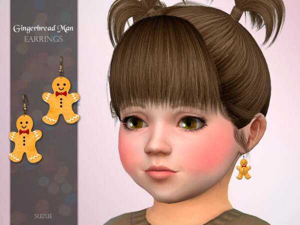 GingerbreadMan Toddler Earrings by Suzue from TSR
