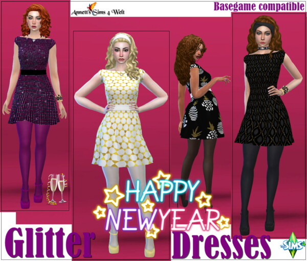 Glitter Dresses New Year 2021 from Annett`s Sims 4 Welt