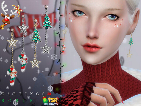 Holiday Wonderland Earrings 30 by Bobur from TSR