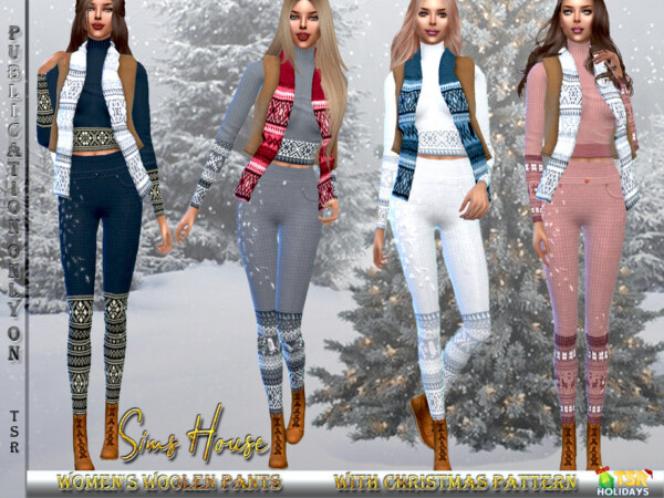 Holiday Wonderland   Woolen Pants with Christmas Pattern by Sims House from TSR