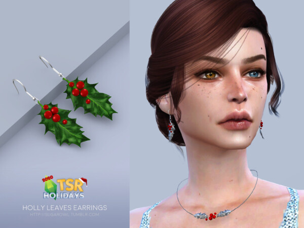 Holly Leaves earrings by sugar owl from TSR