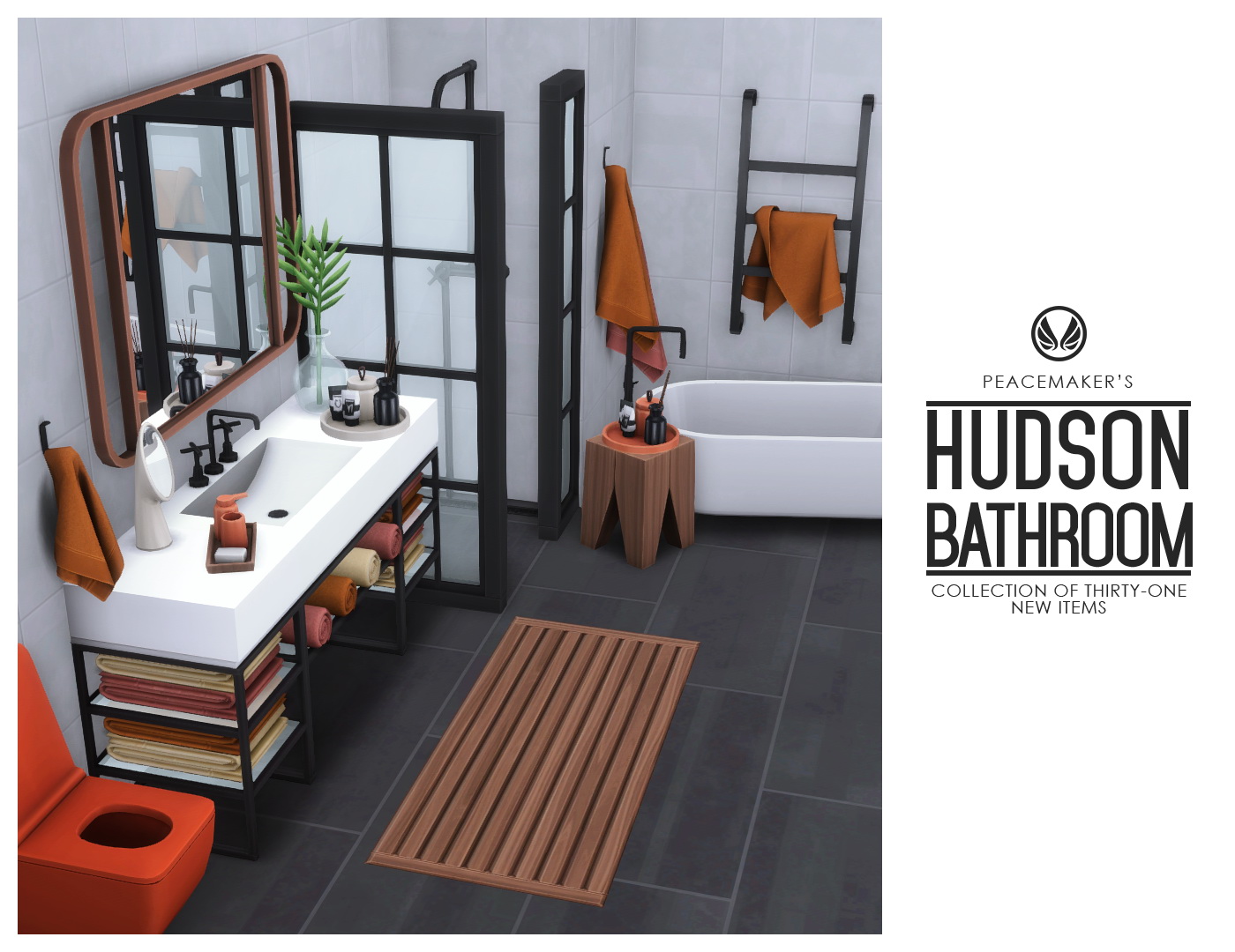 Hudson Bathroom from Simsational designs • Sims 4 Downloads