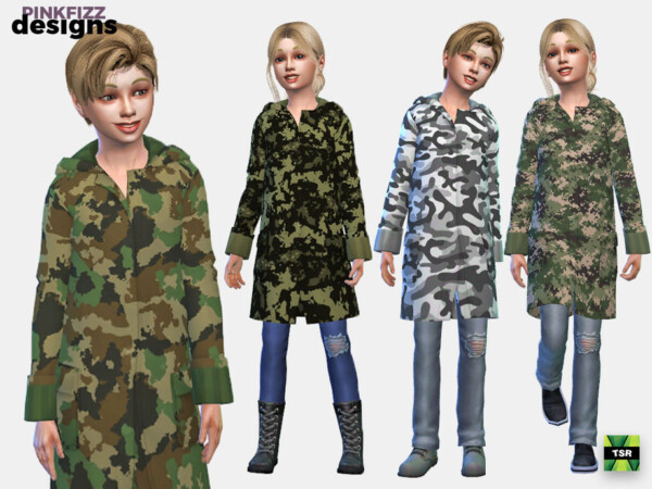 Junior Camo Coat by Pinkfizzzzz from TSR