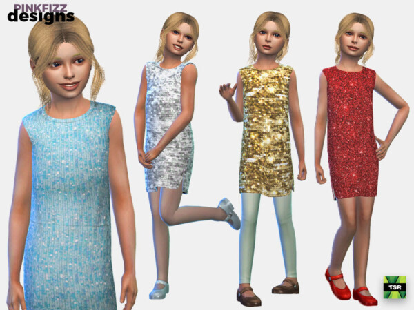 Junior Glitter Party Dress by Pinkfizzzzz from TSR