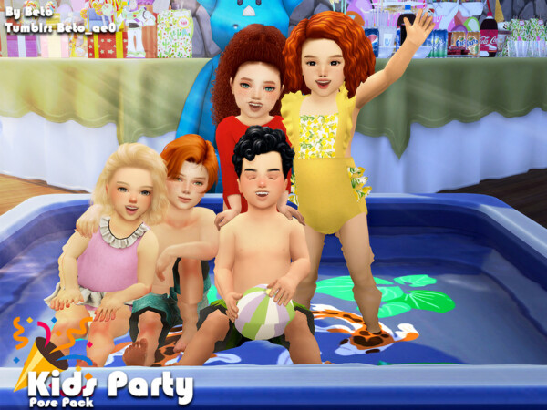 Kids party Pose pack by Beto ae0 from TSR