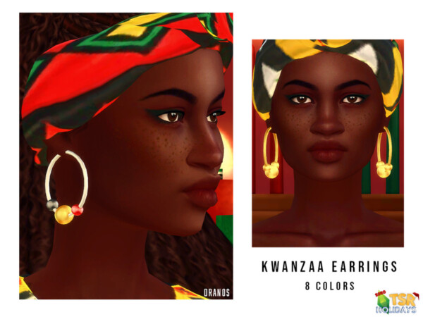 Kwanzaa Earrings by OranosTR from TSR