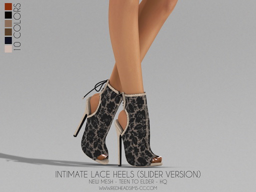 Lace Heels Slider from Red Head Sims • Sims 4 Downloads