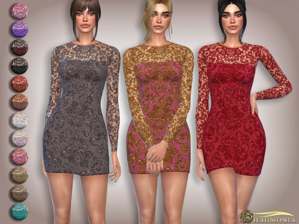 Long Sleeve Floral Lace Mesh by Harmonia from TSR