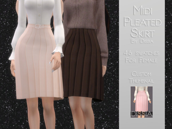 Midi Pleated Skirt by Dissia from TSR