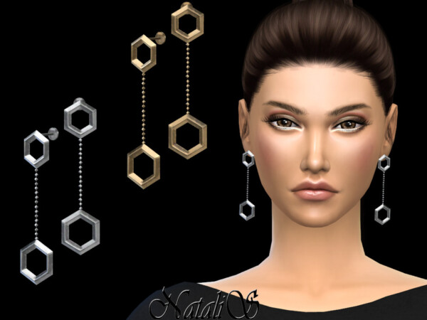 Hexagon drop earrings by NataliS from TSR