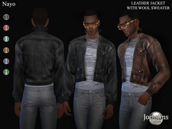 Nayo leather jacket by jomsims from TSR