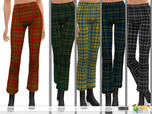 Plaid Crop Flare Pants by ekinege from TSR