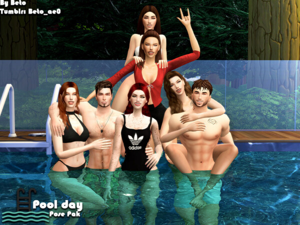 Pool day Pose Pack by Beto ae0 from TSR