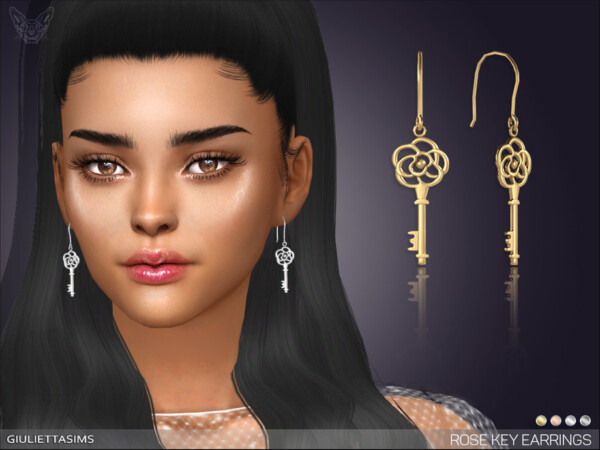 Rose Key Earrings by feyona from TSR