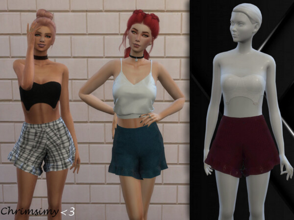 Ruffle Shorts with Pockets by chrimsimy from TSR