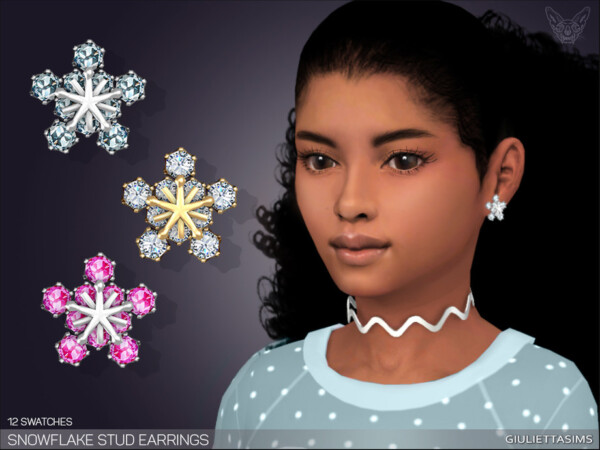 Snowflake Stud Earrings by feyona from TSR