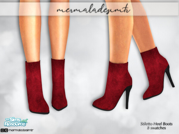 Suede Stiletto Heels Boots S02 by mermaladesimtr from TSR