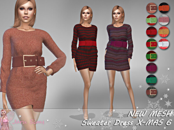 Sweater Dress X MAS 6 by Jaru Sims from TSR