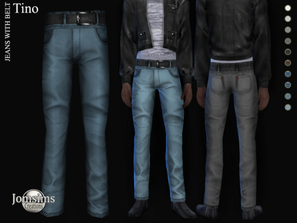 Tino jeans with belt by jomsims from TSR