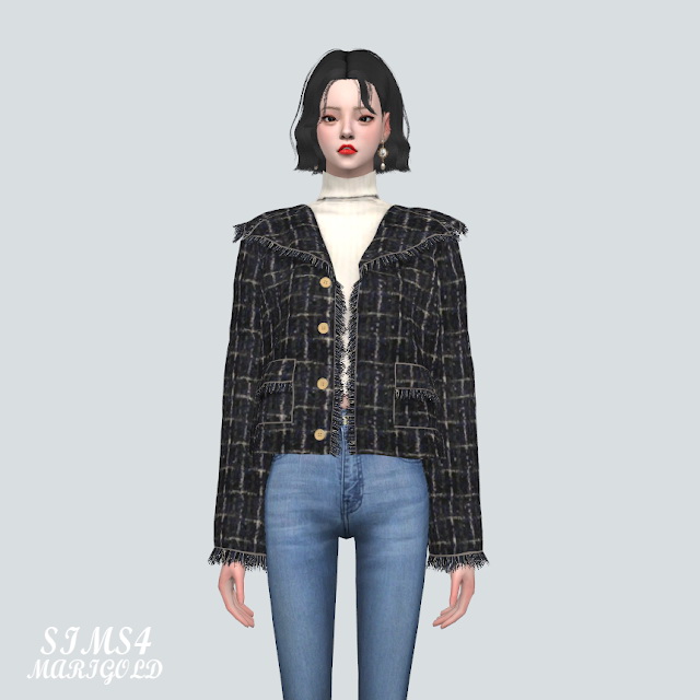 W Sailor Tweed Jacket from SIMS4 Marigold • Sims 4 Downloads