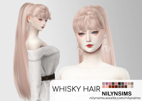 Whisky Hair from Nilyn Sims 4