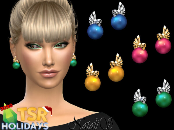 Winter Wonderland Christmas Ball earrings by NataliS from TSR