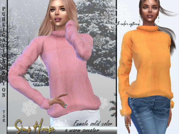 Womens Solid Warm Sweater by Sims House from TSR