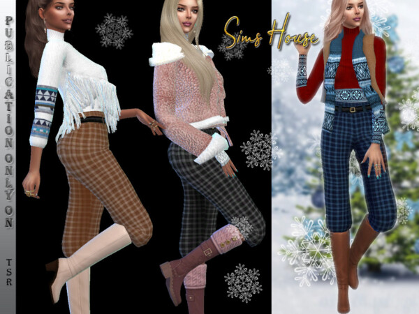 Womens pants under high boots by Sims House from TSR