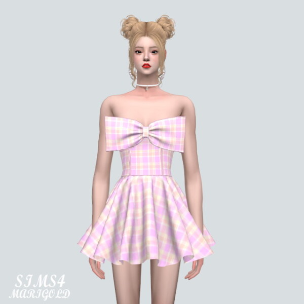 Big Ribbon Cute Mini Dress from SIMS4 Marigold