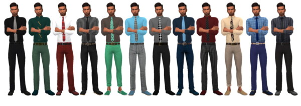 Tucked Shirt and Tie from Sims 4 Sue