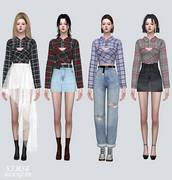 A1 Crop Shirts from SIMS4 Marigold