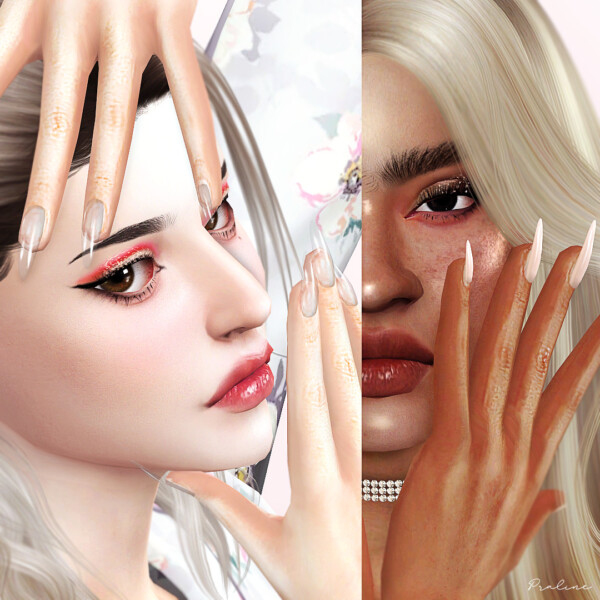 Bubble pop and Sugar Milk Nails Reloaded from Praline Sims