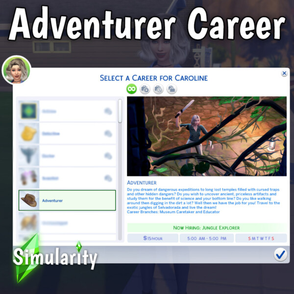 The Adventurer Career by Simularity from Mod The Sims