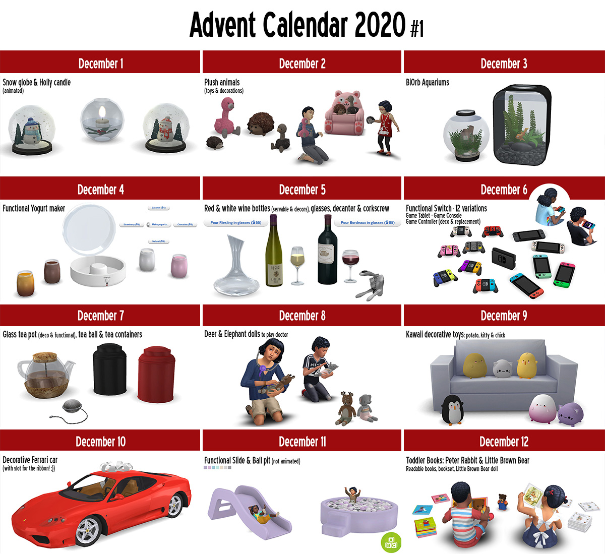 2020 Advent Calendar Gifts 1 from Around The Sims 4 • Sims 4 Downloads