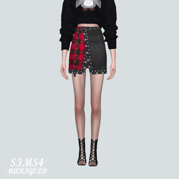 S1 Stud Mini Skirt V4 from SIMS4 Marigold