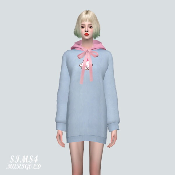 R 2 Long Hoody Dress from SIMS4 Marigold