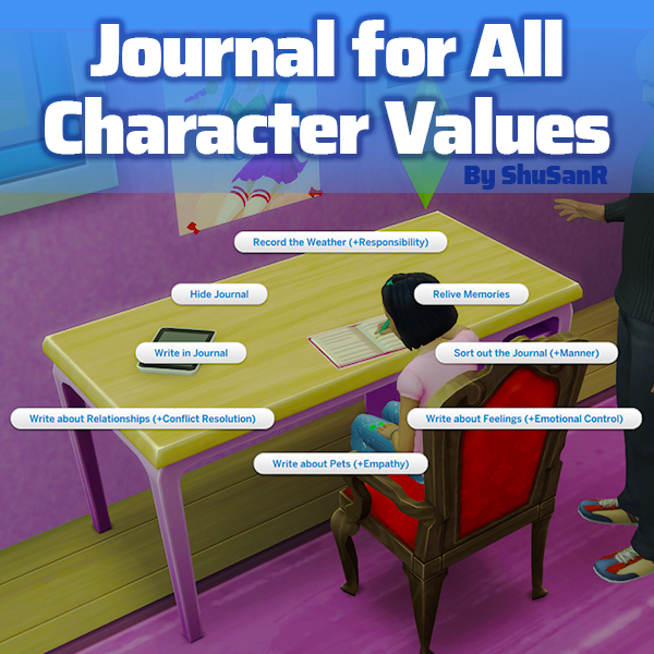 5 New Write in Journal Interacions by ShuSanR from Mod The Sims