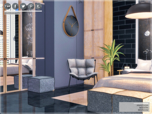 Anastasia Modern Bedroom by Moniamay72 from TSR