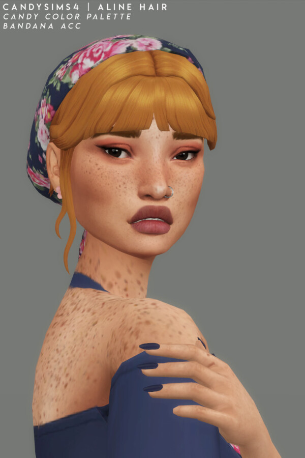 Aline Hair and Accessories from Candy Sims 4