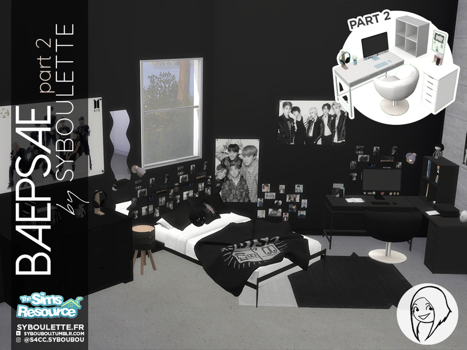 Baepsae set Kpop bedroom part 2 by Syboubou from TSR