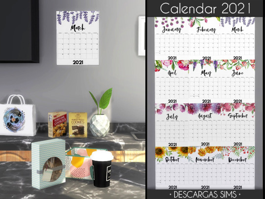 Calendar 2021 from Descargas Sims