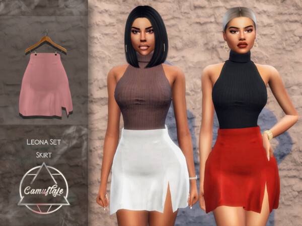 Leona Set Skirt by Camuflaje from TSR • Sims 4 Downloads