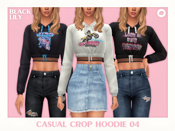 Casual Crop Hoodie 04 by Black Lily from TSR