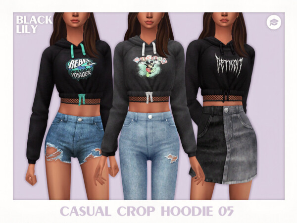 Casual Crop Hoodie 05 by Black Lily from TSR