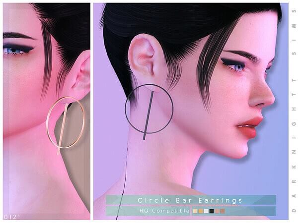 Circle Bar Earrings by DarkNighTt from TSR