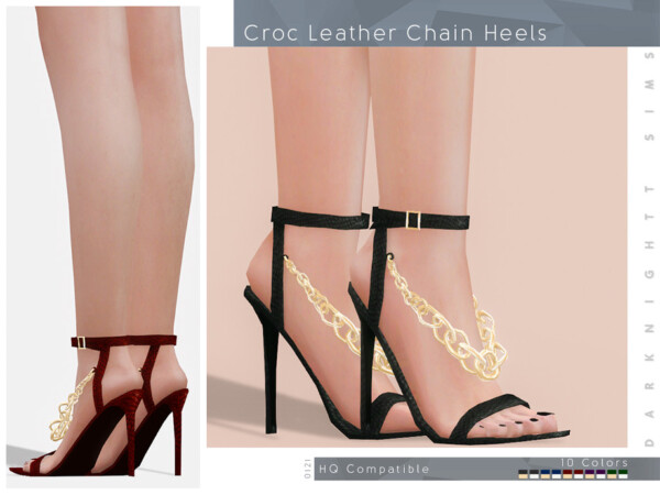 Croc Leather Chain Heels by DarkNighTt from TSR
