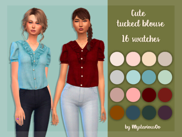 Cute tucked blouse by MysteriousOo from TSR